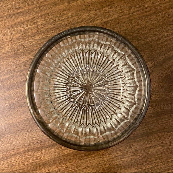 Vintage Leonard 5” Bowl Clear Italian Crystal with Silver Plated Rim - Italy - Picture 5 of 6